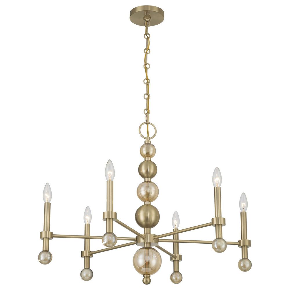 Savoy House Crescent 6-Light Chandelier in Noble Brass, , large