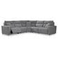 Ashley Modmax 5-Piece Power Reclining Curved Sectional in Salt and Pepper with USB Ports, , large