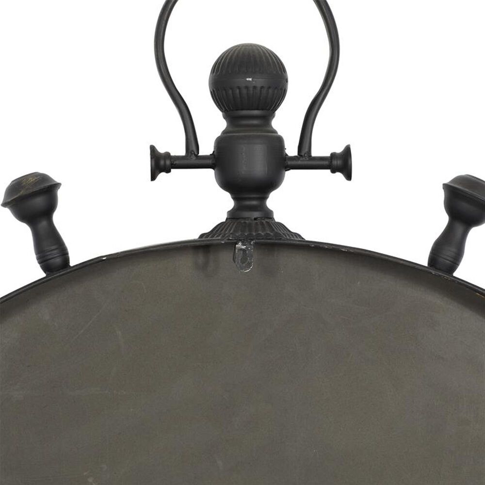Maple and Jade 39&quot; Wall Clock in Distressed Black and Taupe, , large