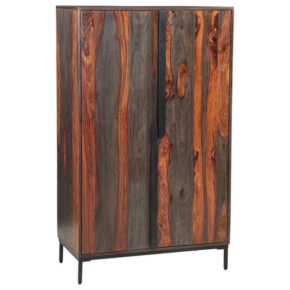 Home Trends & Design Meridian 35" Tall Bar Cabinet in Capri Sheesham, , large