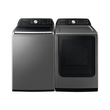 Samsung 4.4 Cu. Ft. Top Load Washer and 7.4 Cu. Ft. Gas Dryer Laundry Pair in Platinum, , large