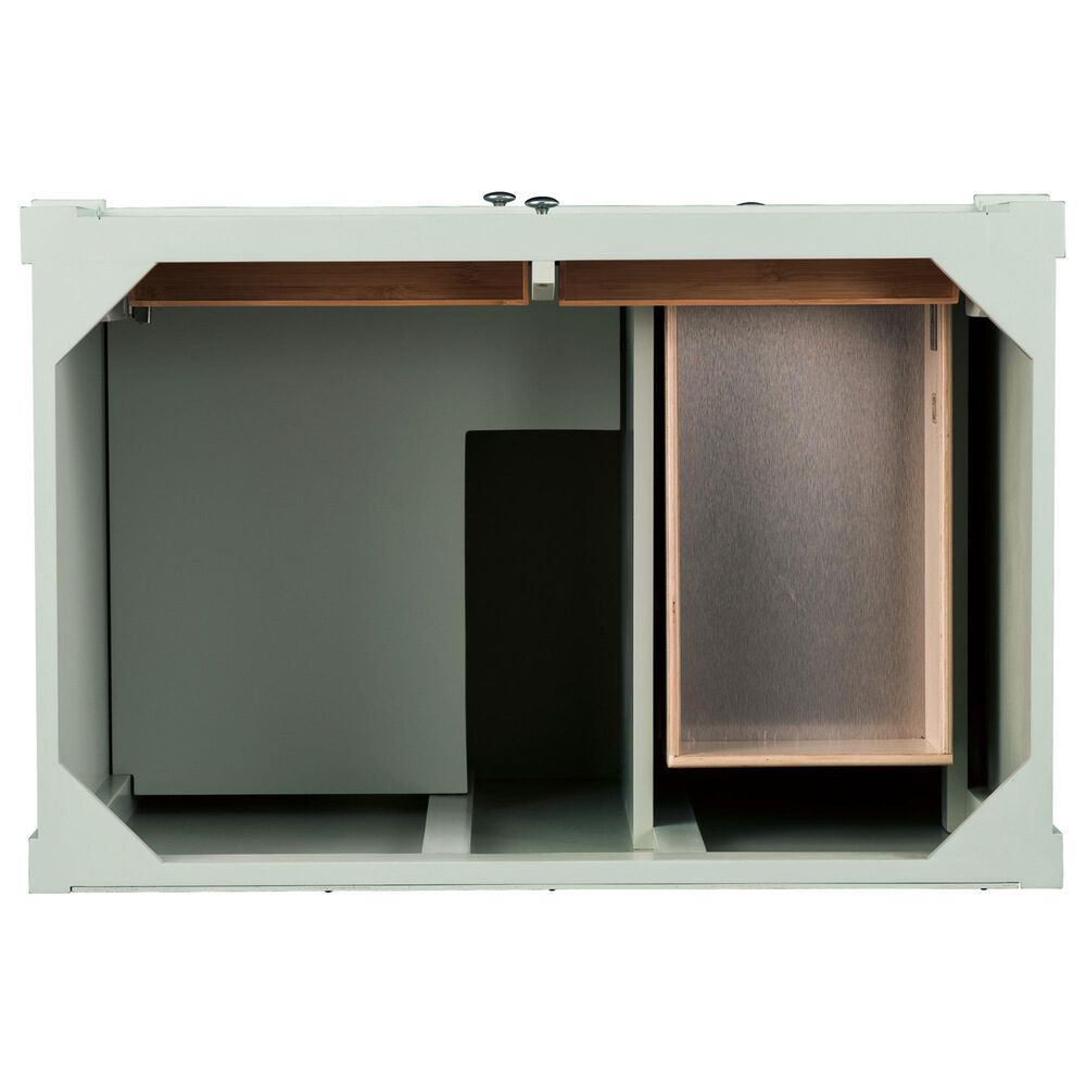 James Martin Vanities Brittany 36" Single Bathroom Vanity in Sage Green with Single Hole 3 cm White Zeus Quartz Top and Rectangular Sink, , large