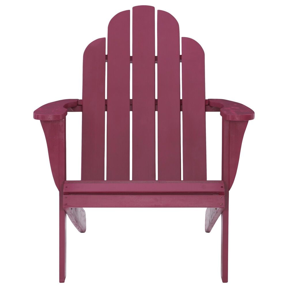 Linon Home Decor Adirondack Patio Chair in Red, , large