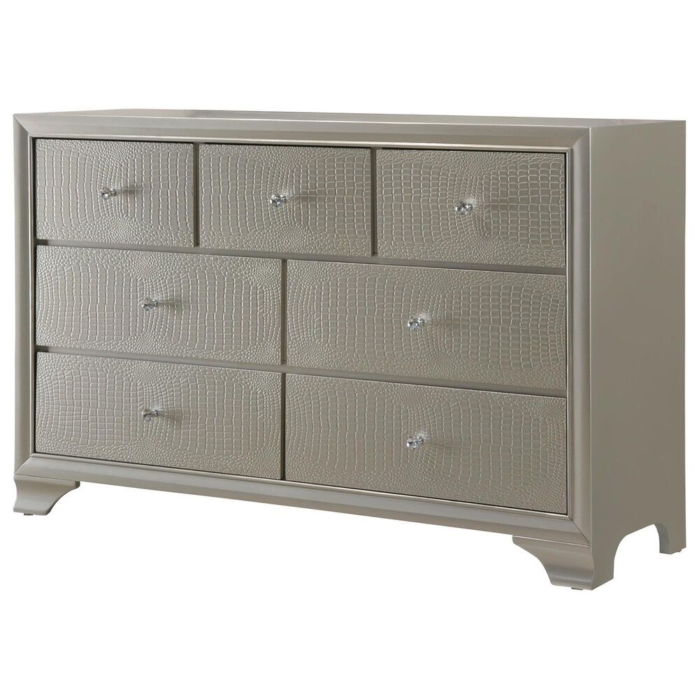 Crown Mark Lyssa 4-Piece Full Panel Bedroom Set with Chest in Champagne, , large