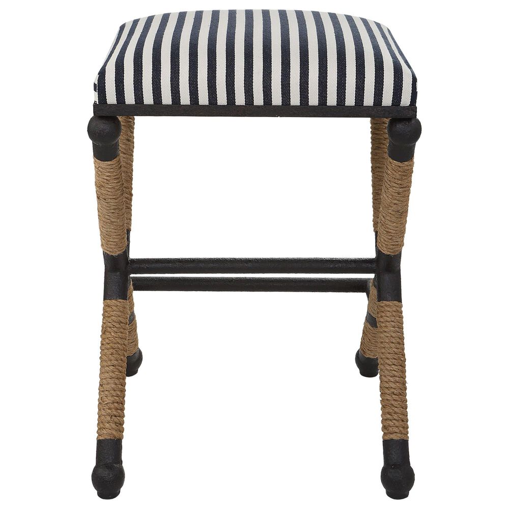 Uttermost Braddock Counter Stool in Navy and Cream, , large
