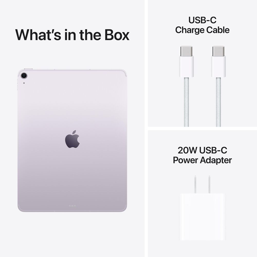Apple 13-Inch iPad Air M4 Chip Wi-Fi + Cellular 512GB in Purple (Latest Model), , large