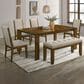 Crown Mark Hollister 6-Piece Rectangular Dining Set in Brown, , large