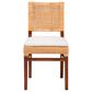 Baxton Studio Lesia Side Chair with Cushion in Light Honey and Walnut Brown, , large