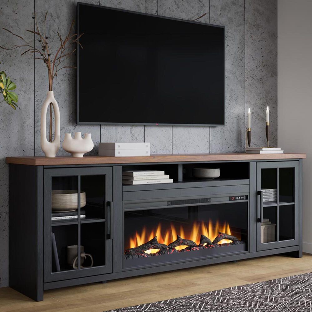Legends Furniture Essex 97&quot; Fireplace TV Stand in Black and Whiskey, , large