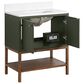 37B Isadore 30" Single Bathroom Vanity Cabinet in Deep Olive Green and White Composite Stone Top and Backsplash, , large