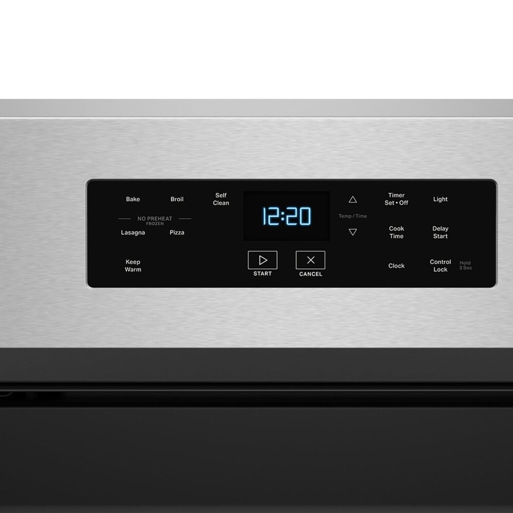 WHIRLPOOL 4-Piece Kitchen Package with 18.25 Cu. Ft. Top-Freezer Refrigerator and 5.3 Cu. Ft. Electric Range in Stainless Steel, , large