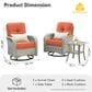 HOMLUX 3-Piece Patio  Conversation Set  in Orange, , large