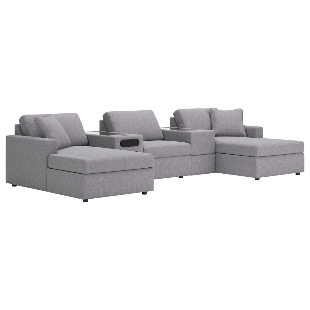 Ashley Modmax 5-Piece Sectional with Audio System and Storage Console in Granite, , large