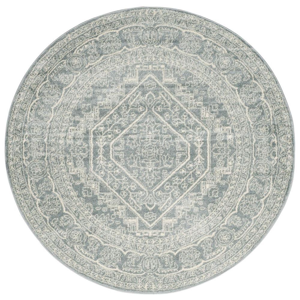 Safavieh Adirondack ADR108T-10R 10" x 10"  Slate/Ivory Round Rug, , large