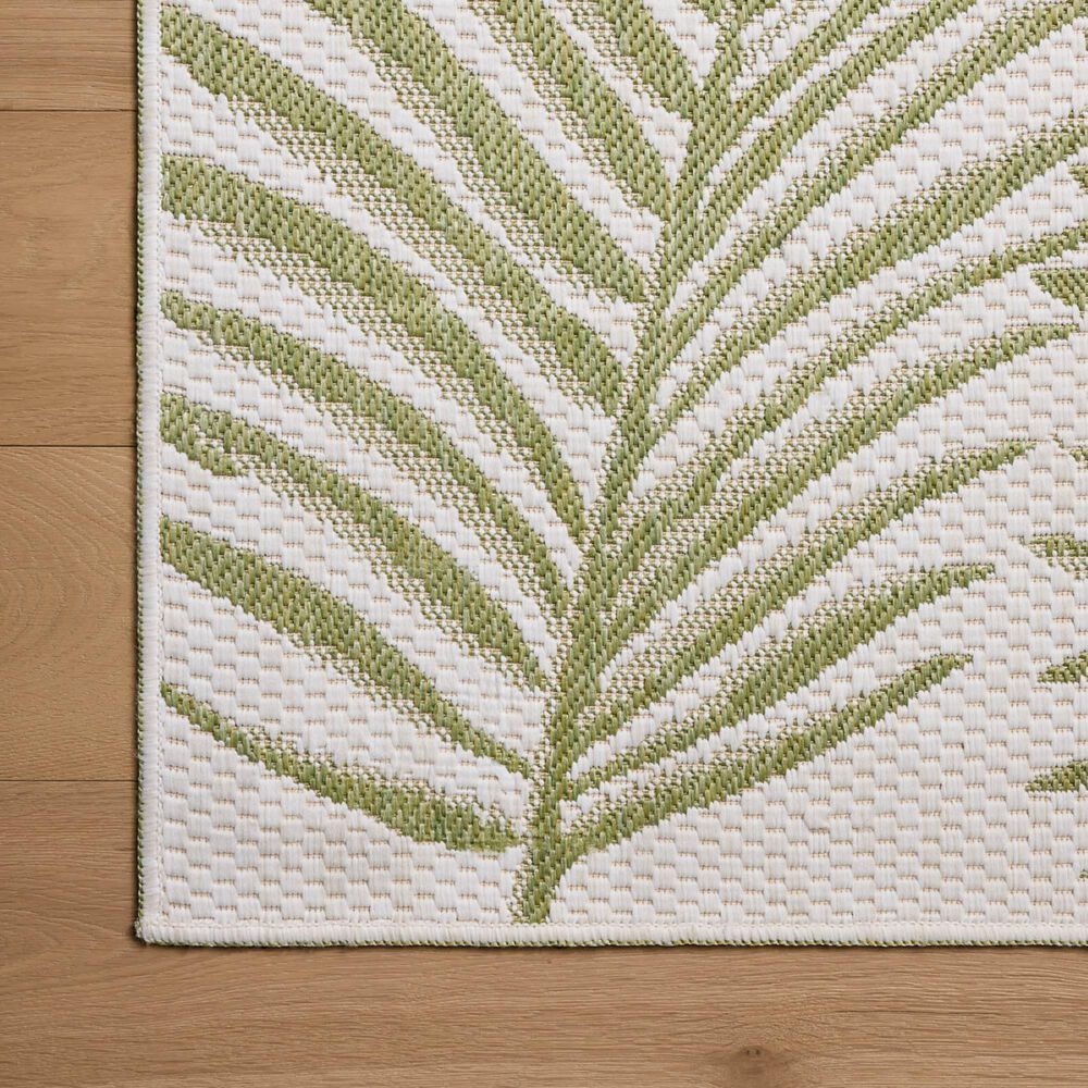 Loloi Easton Ivory and Green 7'10" x 10' Indoor/Outdoor Area Rug, , large