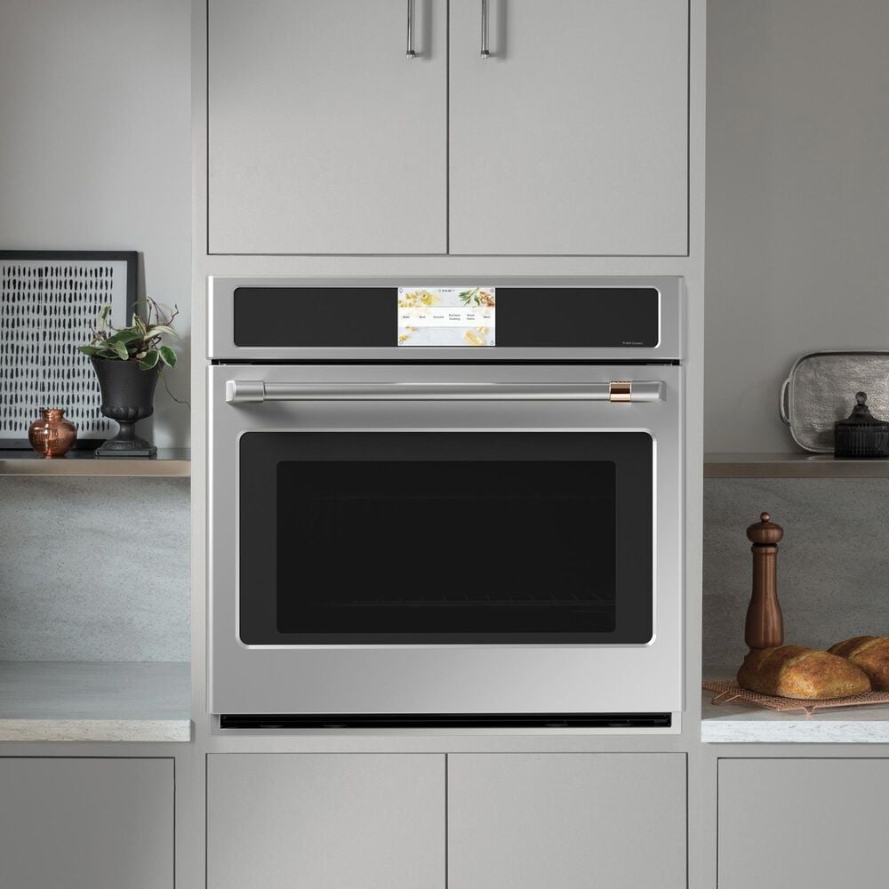 Cafe 2-Piece Kitchen Package with Stainless Steel 30" Smart Built-In Convection Single Wall Oven and Black 30" Touch Control Induction Cooktop, , large