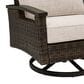 Ashley Monterey Point Patio Swivel Lounge Chair with Cushion in Dark Brown (Set of 2), , large
