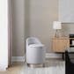 Lumisource Marla Vanity Stool with Silver Upholstered in Chrome, , large