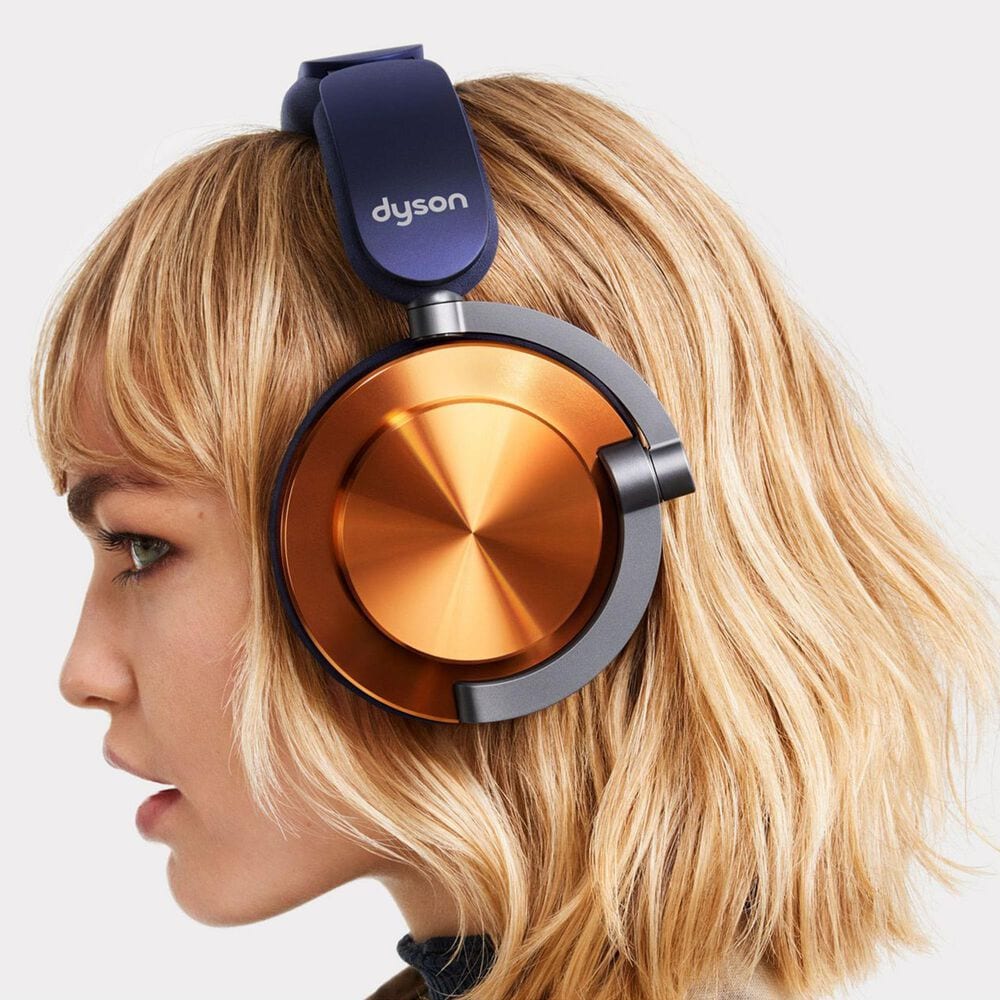 Dyson OnTrac Wireless Over-Ear Headphones with Prussian Blue Ear Cushions in Copper, , large