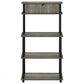 HOMLUX Turn-N-Tube 3-Tier Kitchen Storage Shelf with Top Cabinet in French Oak Grey and Black, , large
