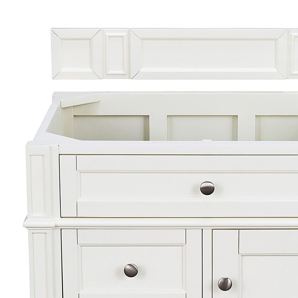 James Martin Vanities Brittany 30&quot; Single Bathroom Vanity in Bright White with 3 cm Eternal Jasmine Pearl Quartz Top and Rectangle Sink, , large