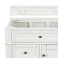 James Martin Vanities Brittany 30" Single Bathroom Vanity in Bright White with 3 cm Eternal Jasmine Pearl Quartz Top and Rectangle Sink, , large