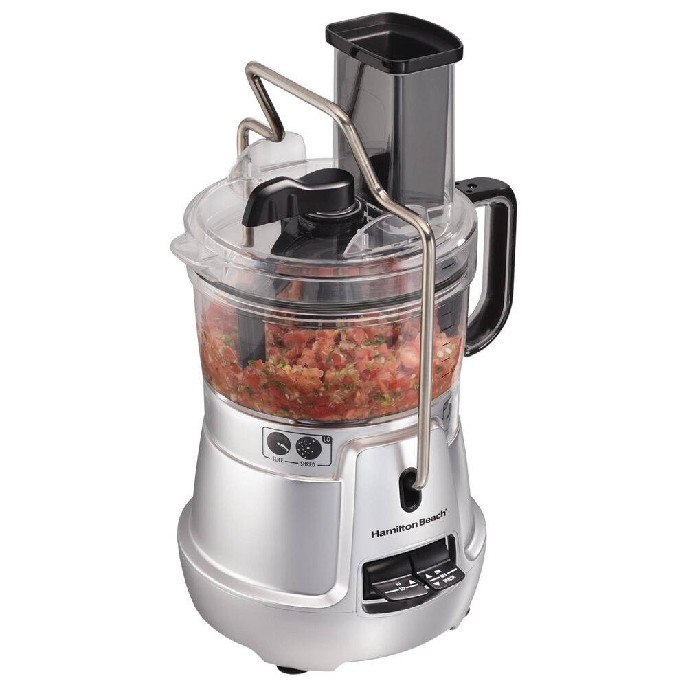 Hamilton Beach 8-Cup Stack and Snap Food Processor with Bowl Scraper and Adjustable Slicing in Silver, , large