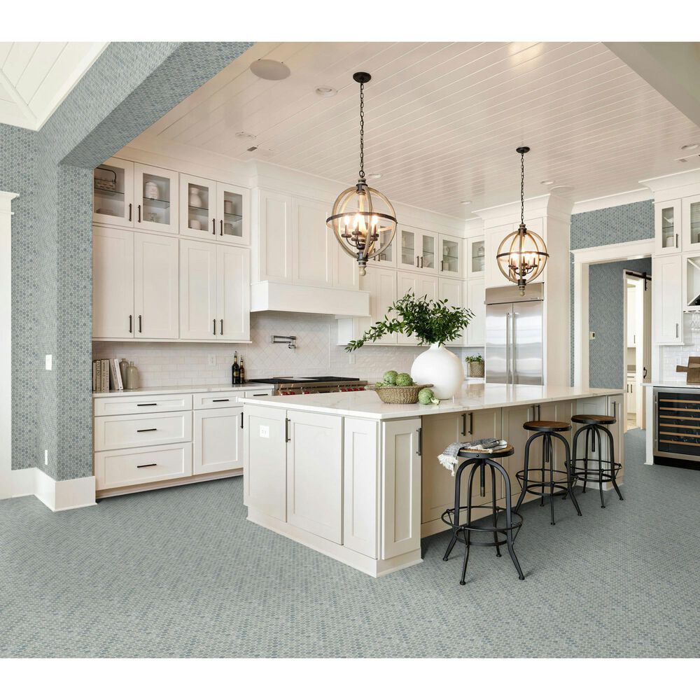 Shaw Embrace Ocean Wash 10.63" x 11.88" Glass Mosaic Sheet, , large