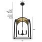 Hunter Dukestown 15" 4-Light Lantern Pendant in Natural Iron and Gold Leaf, , large