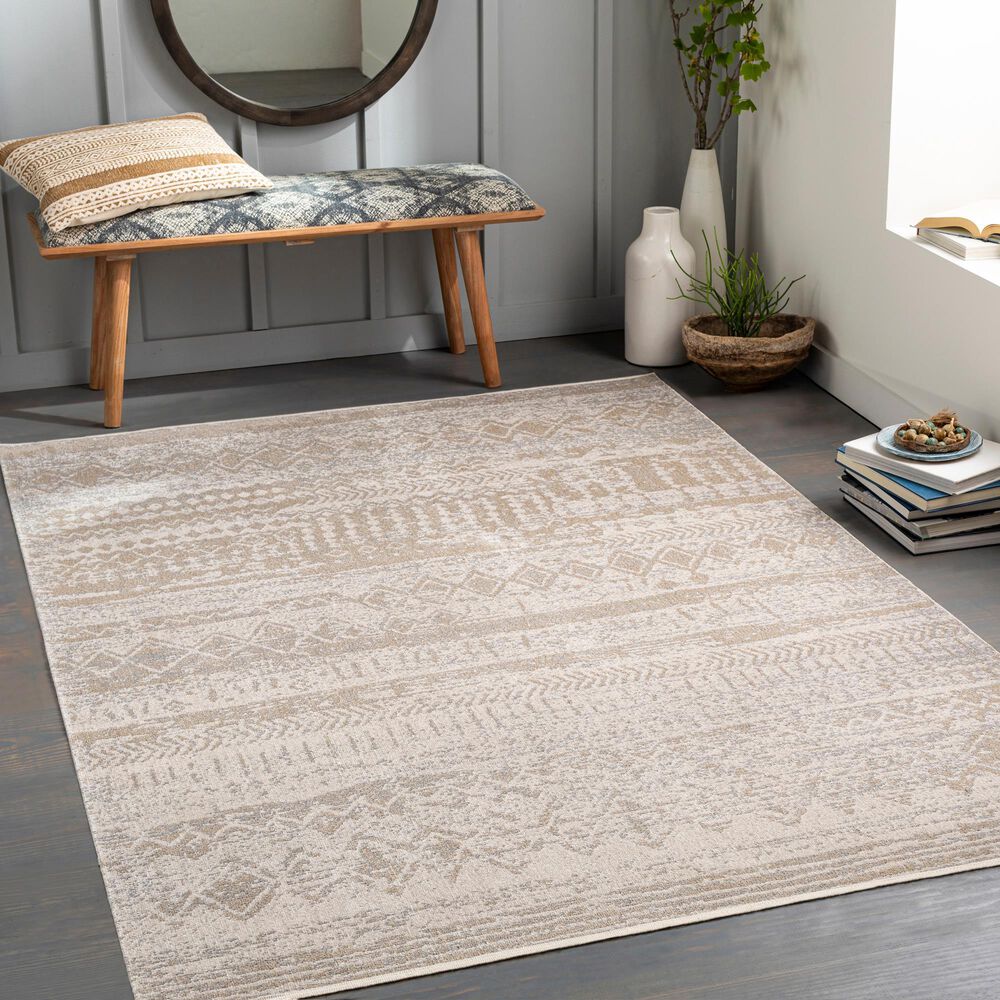 Surya Lavadora 7&#39;10&quot; x 10&#39; Light Gray, Light Beige and Cream Area Rug, , large