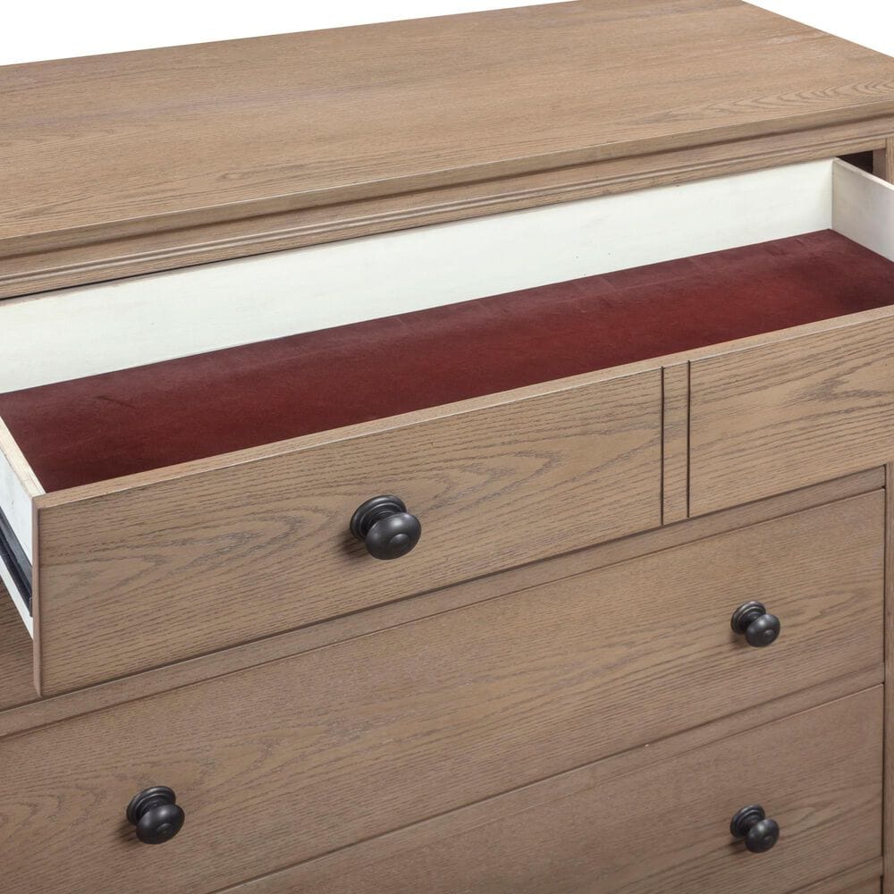 Riva Ridge Oxford 5-Piece King Sleigh Storage Bedroom Set in Tan with USB Ports, , large