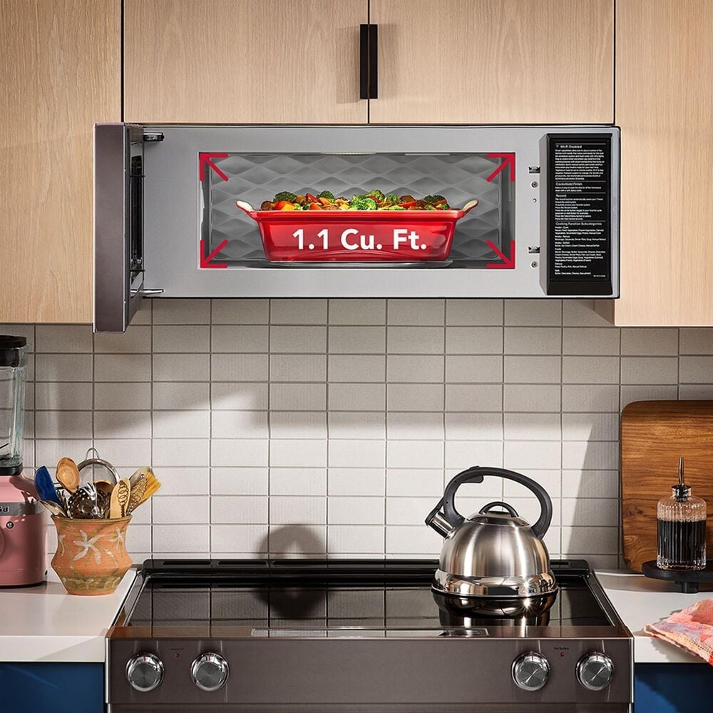 KitchenAid 1.1 Cu. Ft. Smart Low Profile Microwave Hood Combination with Dual Fan Ventilation in Black Stainless Finish, , large