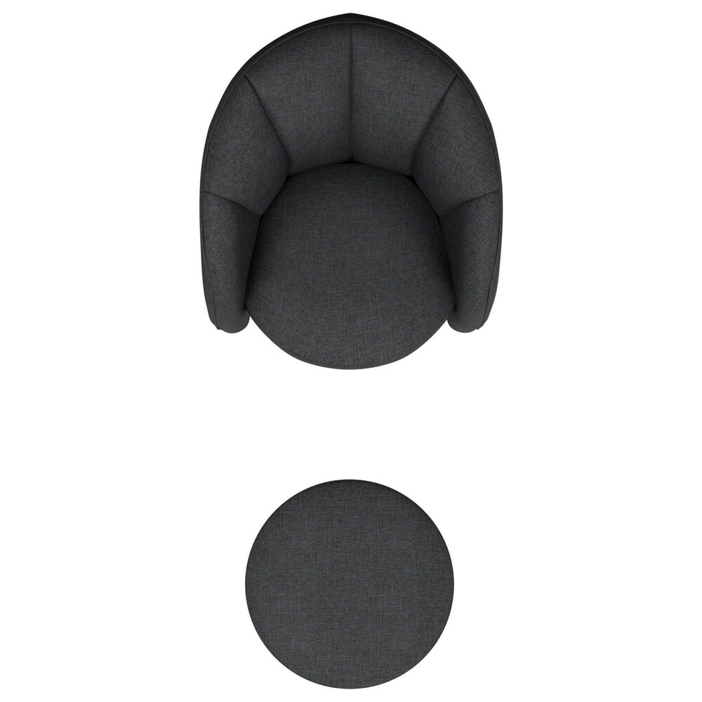Golden Wave Furniture Elliot Accent Chair and Ottoman with Casters in Charcoal, , large