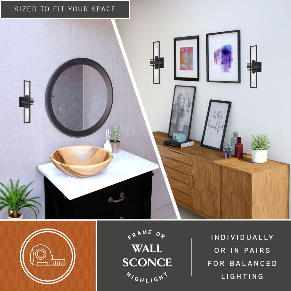 Vaxcel Marquis 2-Light Wall Sconce in Matte Black, , large