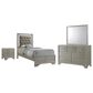 Crown Mark Lyssa 4-Piece Twin Panel Bedroom Set with Dresser Mirror in Champagne, , large