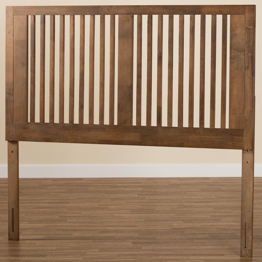 Baxton Studio Harena King Slat Headboard in Ash Walnut, , large