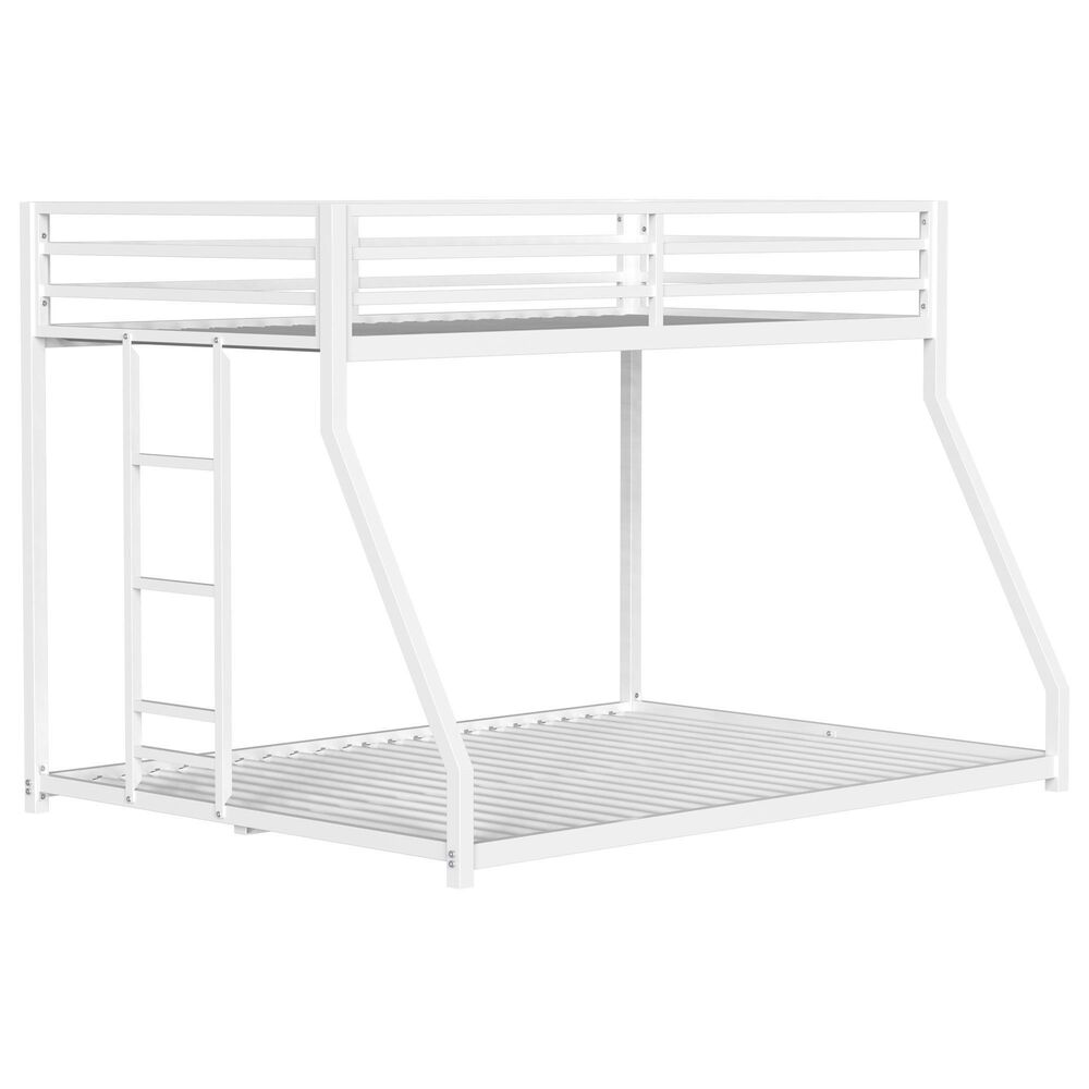 Hearth and Haven Adam Twin over Full Bunk Bed in White, , large