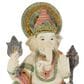 Maple and Jade Ganesh Decorative Sculpture in Satin Gold, Green, Blue and Red, , large