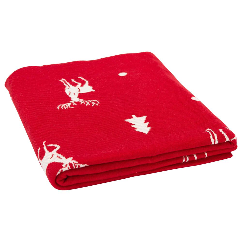 Safavieh Holiday Miracle 50" x 60" Throw in Red, , large