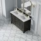 James Martin Vanities Brookfield 60" Double Bathroom Vanity in Black Onyx with 3 cm Carrara White Marble Top and Rectangular Sinks, , large