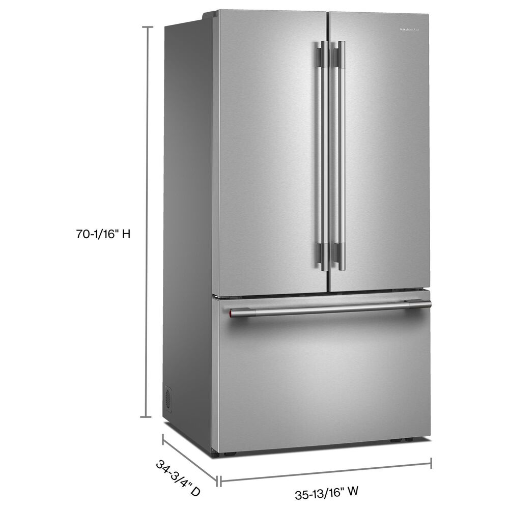 KitchenAid 4-Piece Kitchen Package with 31 Cu. Ft. French Door Refrigerator and 5 Cu. Ft. Smart Freestanding Gas Range in Stainless Steel, , large