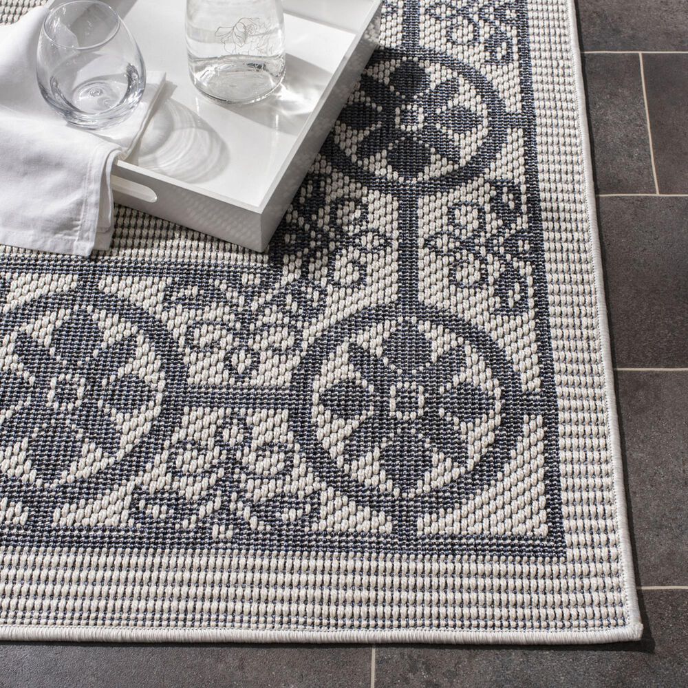 Safavieh Bermuda Floral 4&#39; x 6&#39; Ivory and Charcoal Indoor/Outdoor Area Performance Rug, , large