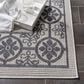 Safavieh Bermuda Floral 4" x 6" Ivory and Charcoal Indoor/Outdoor Area Performance Rug, , large