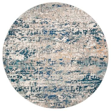 Safavieh Madison Grey and Blue 8" Round Area Rug, , large