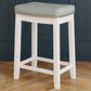 Linon Home Decor Claridge Counter Stool with Light Grey Cushion in Bright White, , large