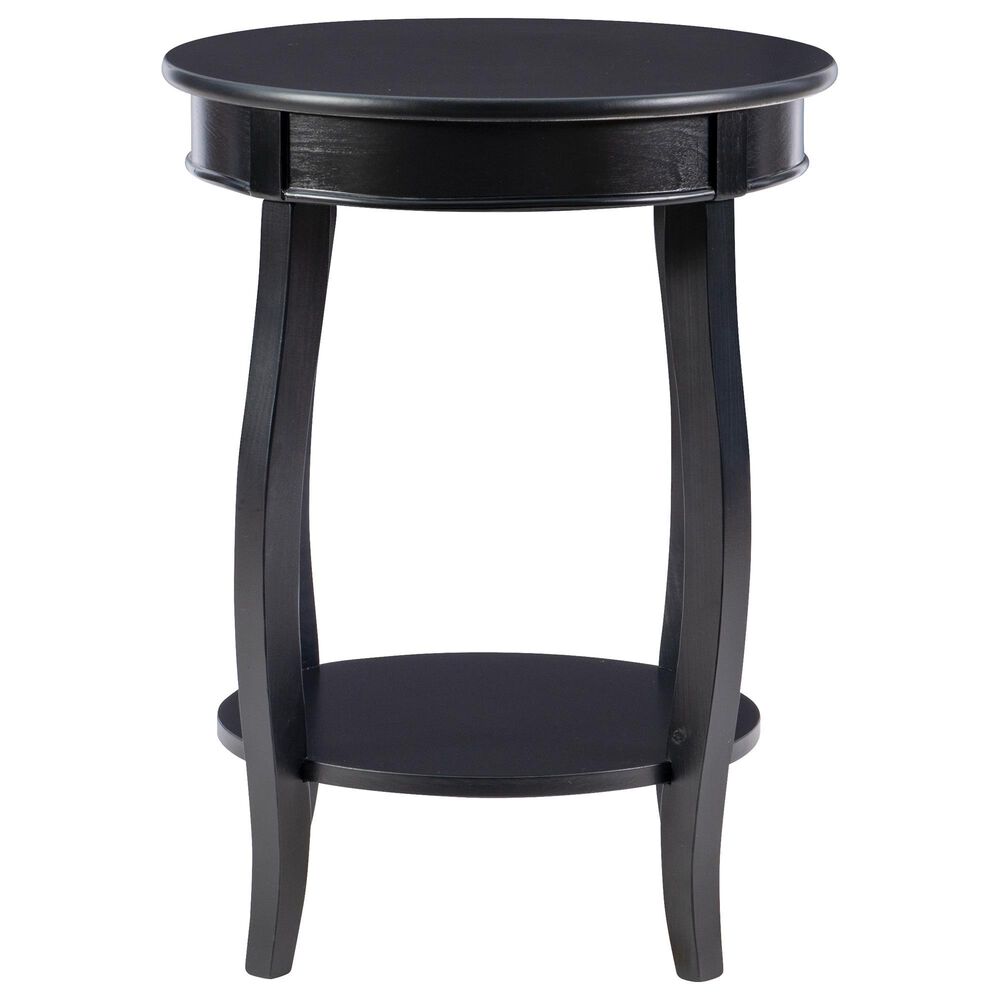 Linon Home Decor Rainbow Round Side Table in Black, , large