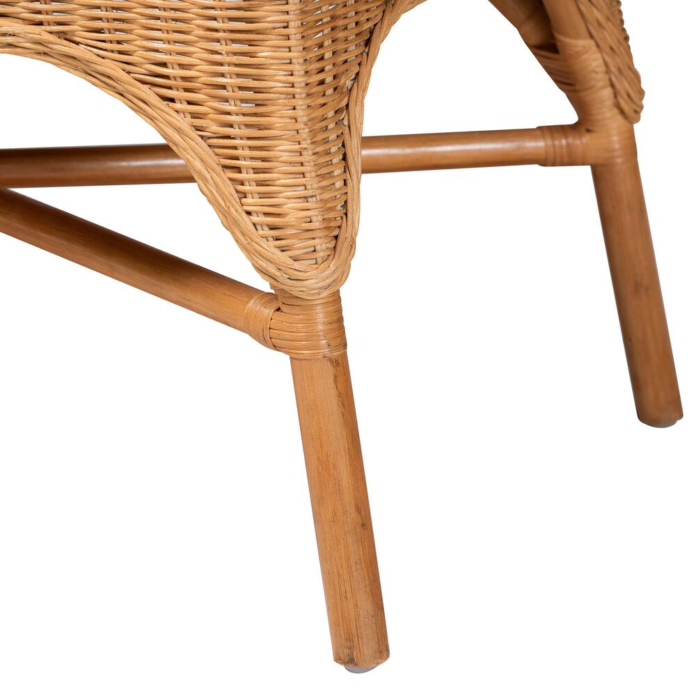 Baxton Studio Oxford Dining Bench with Armrests in Light Honey, , large