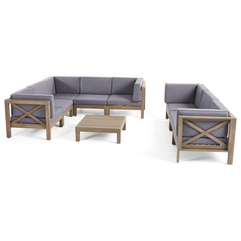 Noble House Brava 9-Piece Conversation Set in Gray, , large