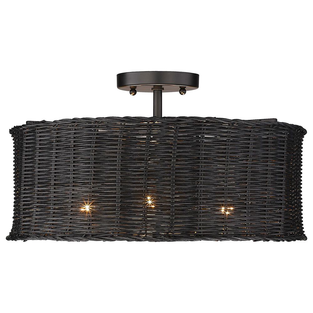 Golden Lighting Erma 3-Light Semi-Flush in Matte Black, , large