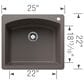 Blanco Diamond 25" Single Bowl Dual Mount Kitchen Sink in Volcano Gray, , large